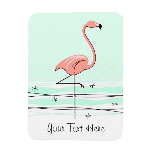 Flamingo Aqua Text magnet flexibel Magneet (Verticaal)