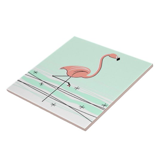 Flamingo Aqua tile Tegeltje (Zijkant)