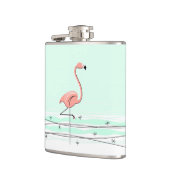 Flamingo Aqua verpakte kolf Heupfles (Links)