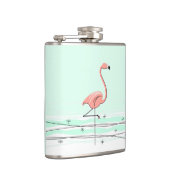 Flamingo Aqua verpakte kolf Heupfles (Rechts)