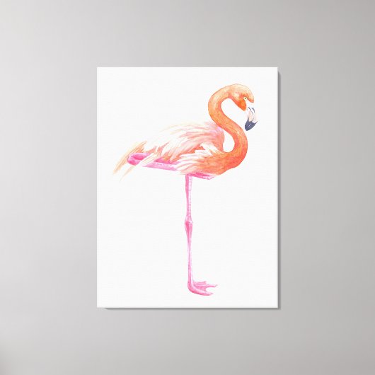 Flamingo aquarel canvas afdruk (Voorkant)