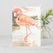 Flamingo Art einde zomervakantie Kaart (Staand voorkant)