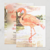  Flamingo Art einde zomervakantie Kaart (Voorkant / Achterkant)