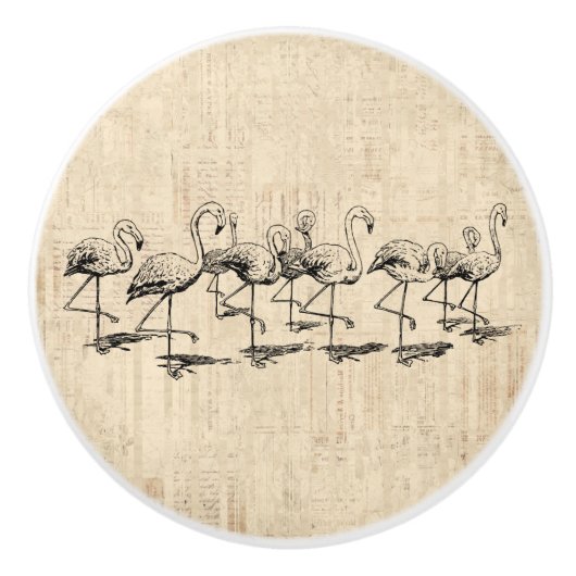 Flamingo Art Flamingos Keramische Knop (Voorkant)