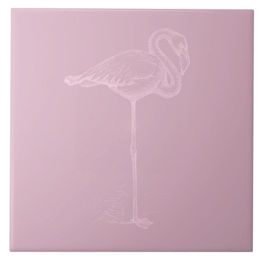 Flamingo Art Pink of CUSTOM COLOR Tegeltje (Voorkant)