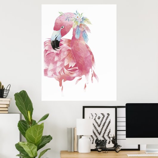 Flamingo Art Poster (Thuiskantoor)