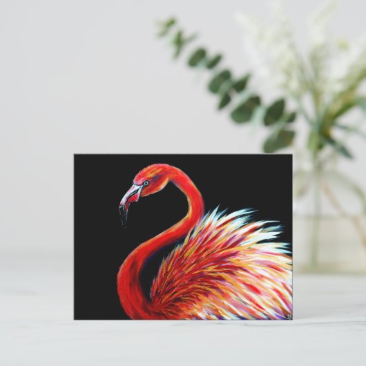 Flamingo Art Print Briefkaart (Staand voorkant)