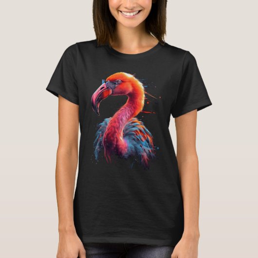 Flamingo Art Zonnebril Vogel Dier Flamingo T-shirt (Voorkant)