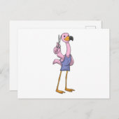Flamingo as Hair stylist with Scissors Briefkaart (Voorkant / Achterkant)
