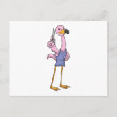 Flamingo as Hair stylist with Scissors Briefkaart (Voorkant)