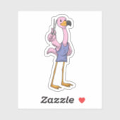 Flamingo as Hair stylist with Scissors Sticker (Vel)
