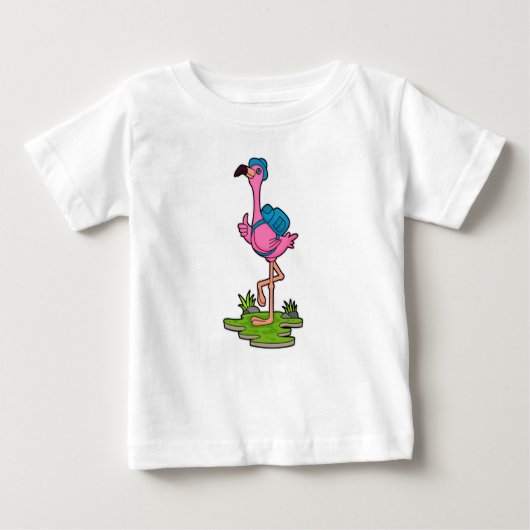 Flamingo as Hiker with Backpack (Voorkant)