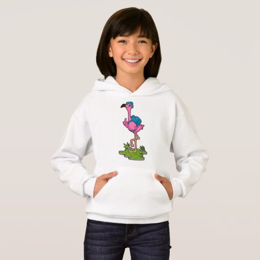 Flamingo as Hiker with Backpack (Voorkant volledig)