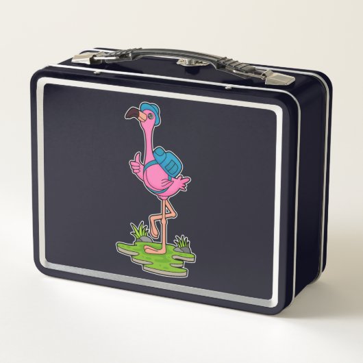 Flamingo as Hiker with Backpack (Achterkant)