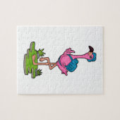 Flamingo as Hiker with Backpack Legpuzzel (Horizontaal)