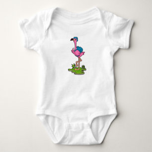 Flamingo as Hiker with Backpack Romper