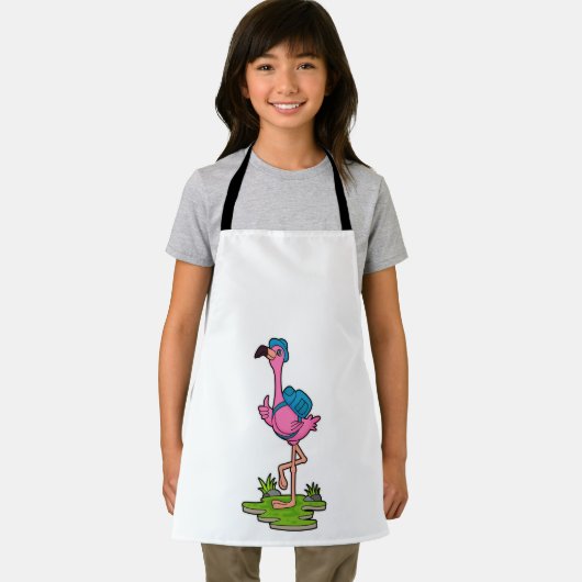Flamingo as Hiker with Backpack Schort (Insitu)