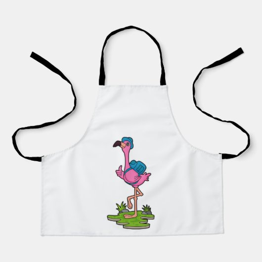 Flamingo as Hiker with Backpack Schort (Voorkant)