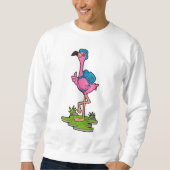 Flamingo as Hiker with Backpack Trui (Voorkant)