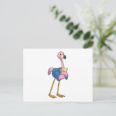 Flamingo as Secretary with Notepad Briefkaart (Staand voorkant)