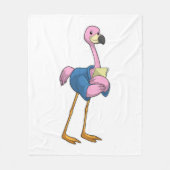 Flamingo as Secretary with Notepad Fleece Deken (Voorkant)