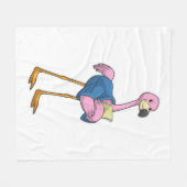 Flamingo as Secretary with Notepad Fleece Deken (Voorkant (Horizontaal))