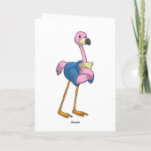 Flamingo as Secretary with Notepad Kaart (Achterkant)