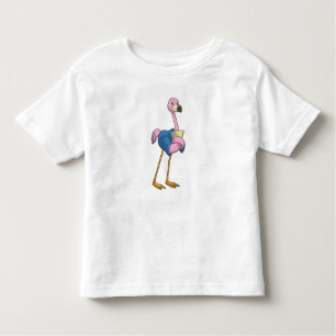 Flamingo as Secretary with Notepad Kinder Shirts