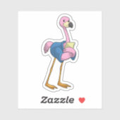 Flamingo as Secretary with Notepad Sticker (Vel)