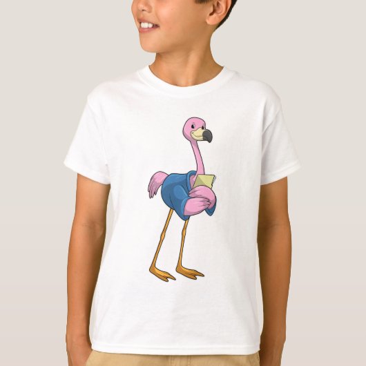Flamingo as Secretary with Notepad T-shirt (Voorkant)