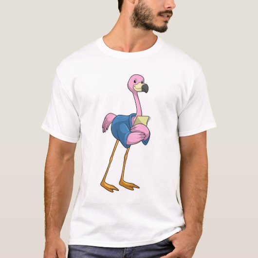 Flamingo as Secretary with Notepad T-shirt (Voorkant)