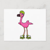 Flamingo as Skater with Roller skates & Helmet Briefkaart (Voorkant)