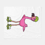 Flamingo as Skater with Roller skates & Helmet Fleece Deken (Voorkant (Horizontaal))