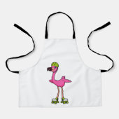 Flamingo as Skater with Roller skates & Helmet Schort (Voorkant)