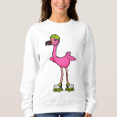 Flamingo as Skater with Roller skates & Helmet Trui (Voorkant)