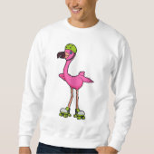 Flamingo as Skater with Roller skates & Helmet Trui (Voorkant)