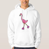 Flamingo as Skater with Roller skates Hoodie (Voorkant)