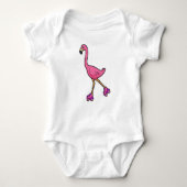 Flamingo as Skater with Roller skates Romper (Voorkant)