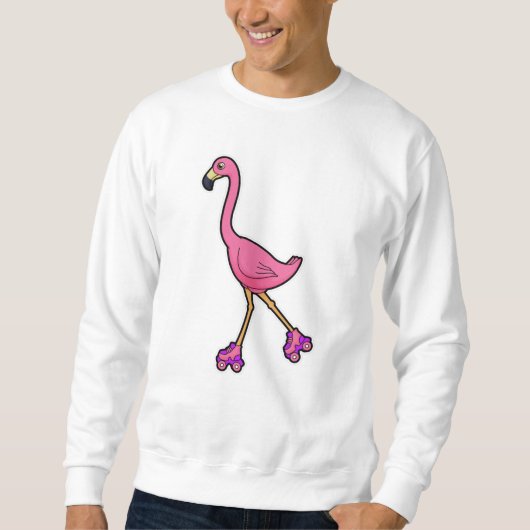 Flamingo as Skater with Roller skates Trui (Voorkant)