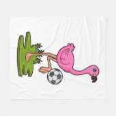 Flamingo as Soccer player with Soccer Fleece Deken (Voorkant (Horizontaal))