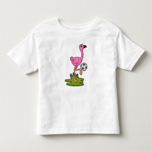 Flamingo as Soccer player with Soccer Kinder Shirts (Voorkant)