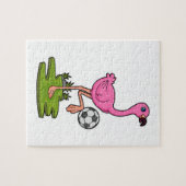 Flamingo as Soccer player with Soccer Legpuzzel (Horizontaal)
