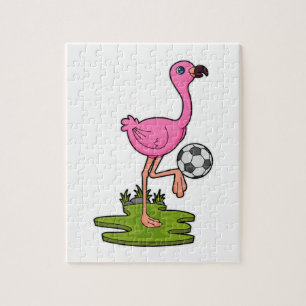 Flamingo as Soccer player with Soccer Legpuzzel