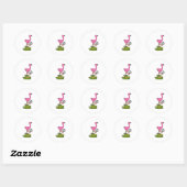 Flamingo as Soccer player with Soccer Ronde Sticker (Vel)