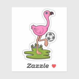 Flamingo as Soccer player with Soccer Sticker
