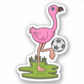 Flamingo as Soccer player with Soccer Sticker (Voorkant)