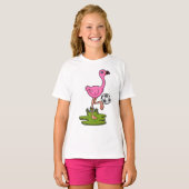 Flamingo as Soccer player with Soccer T-shirt (Voorkant volledig)