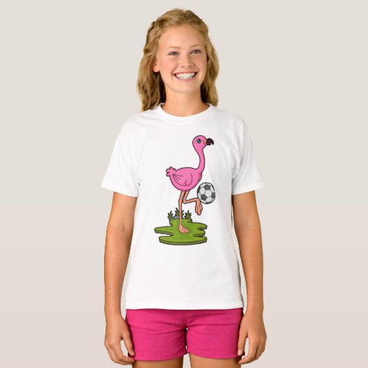 Flamingo as Soccer player with Soccer T-shirt (Voorkant volledig)