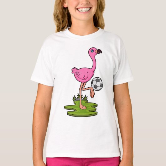Flamingo as Soccer player with Soccer T-shirt (Voorkant)