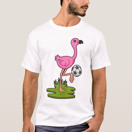 Flamingo as Soccer player with Soccer T-shirt (Voorkant)